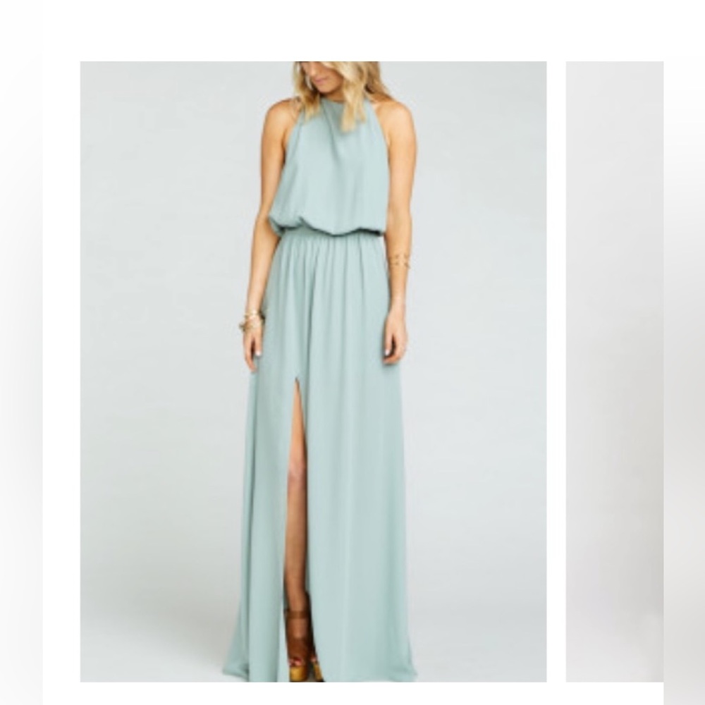 Show Me Your MuMu Heather Halter Dress Silver Sage Crisp